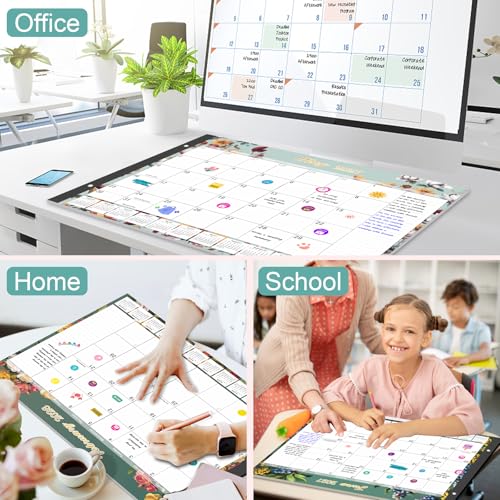 Calendrier de bureau 2026-2027 Gannyfer grand format de 18 mois pour sous-main