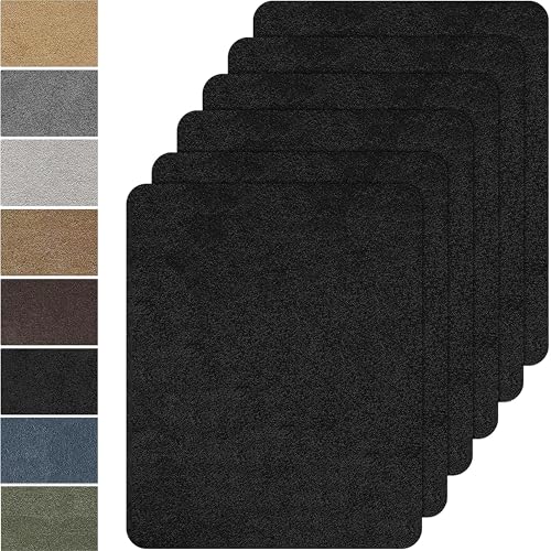 Fondlife Parche autoadhesivo de tela, 6 parches de microfibra de 20 x 30 cm, parches de reparación de tela autoadhesivos, parches de reparación de terciopelo para sofá, asientos de coche, ropa (negro)