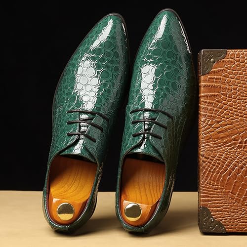 Men's Patent PU Leather Derby Dress Shoes Cap Toe Formal Shoes for Men Classic Men's Dress Shoes2