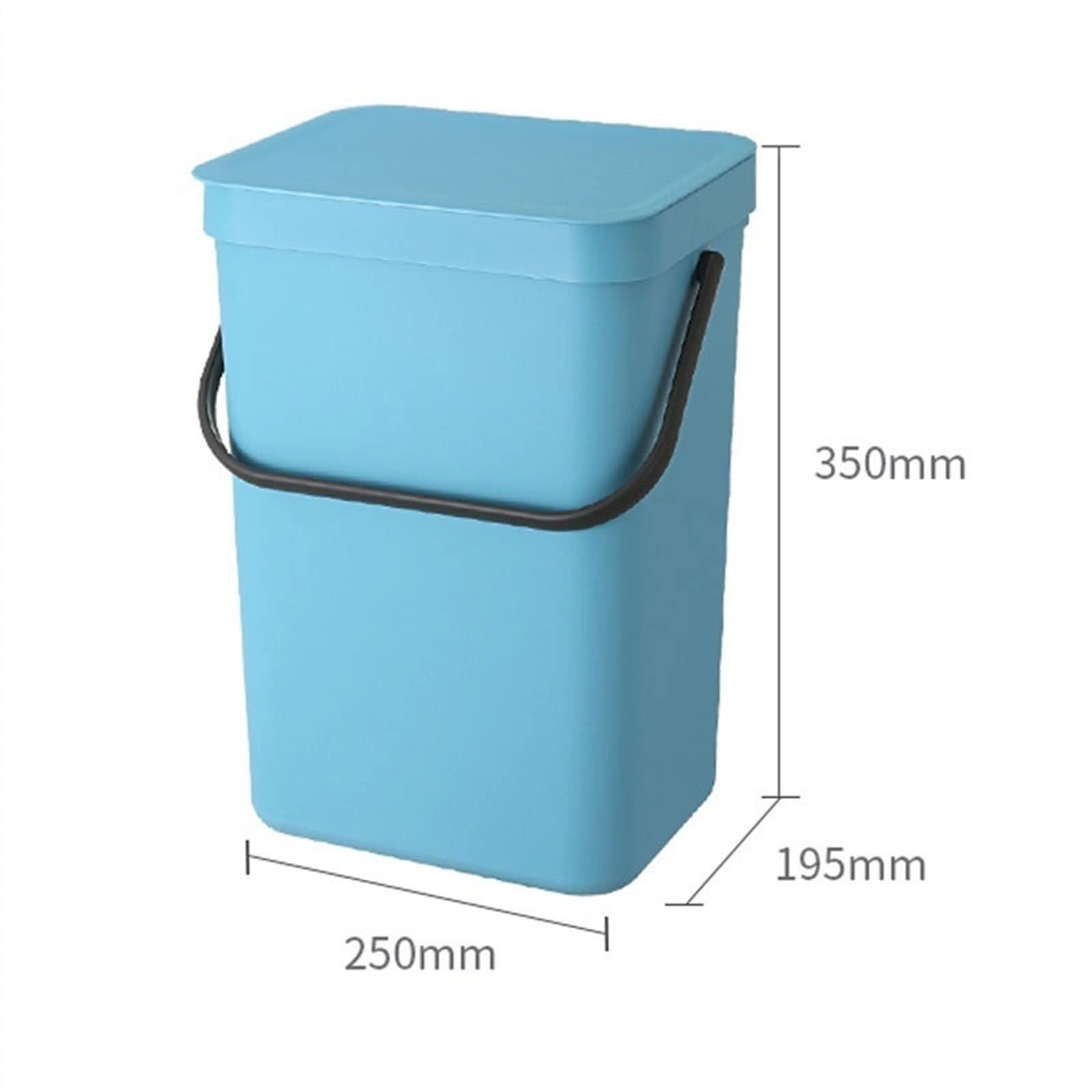 AHUNTTER Pattumiera 12L Con Coperchio Touch Top - Plastica PP - Per Cucina, Bagno, Ufficio - Nero