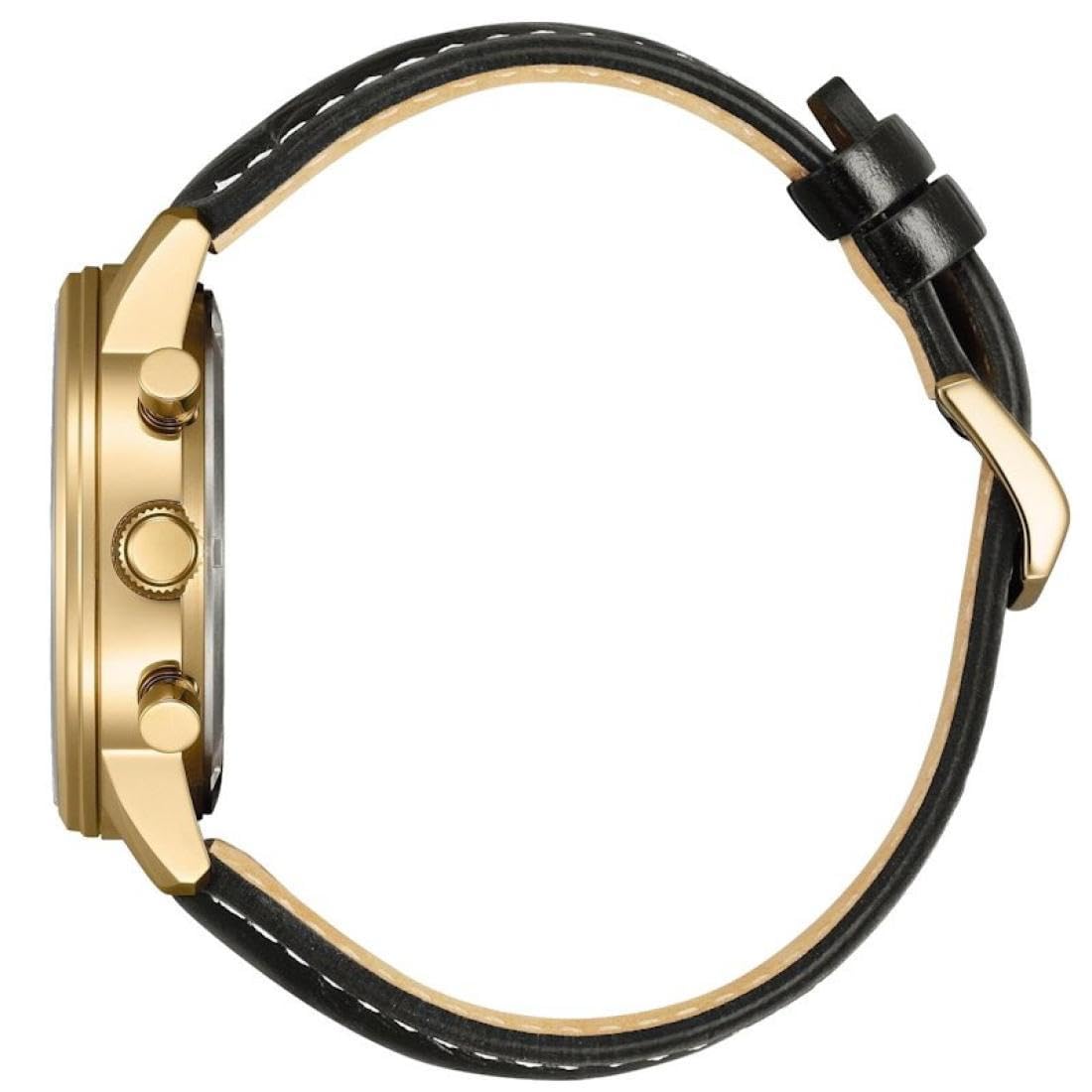 Citizen CA4723-03A Eco-Drive Cronografo Solare da Uomo in Acciaio Inox Oro Rosa 42 mm Cinturino in Pelle Nero 10 ATM