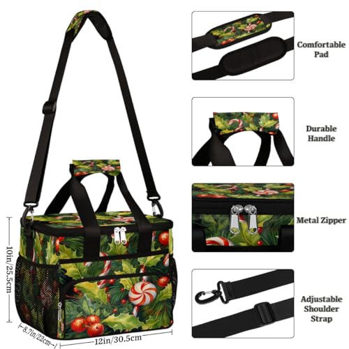 Insulated Picnic Backpack Lunch Box for Women Men Picnic Basket Tote Lunch Bag Picnic Bag Portable Lunch Bags for Picnic, Beach, Work, Trip,Office, Camp Christmas Decor