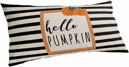 Hellow - Fundas de almohada de tamaño King, fundas de almohada suaves y decorativas para sofá, funda de cojín lumbar de cuerpo largo con cierre de