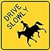TNND Drive Slowly Horses Ahead Traffic Safety Sign Plaques and Signs Outdoor Aluminum Metal Sign 12X12 Inches
