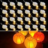 24PCS Mini LED Lights for Paper Lanterns, Balloons, Easter Eggs, Birthday Party, Wedding, Halloween, Christmas Decoration, Warm White, Last 36 Hours, Waterproof, Indoor Outdoor Use