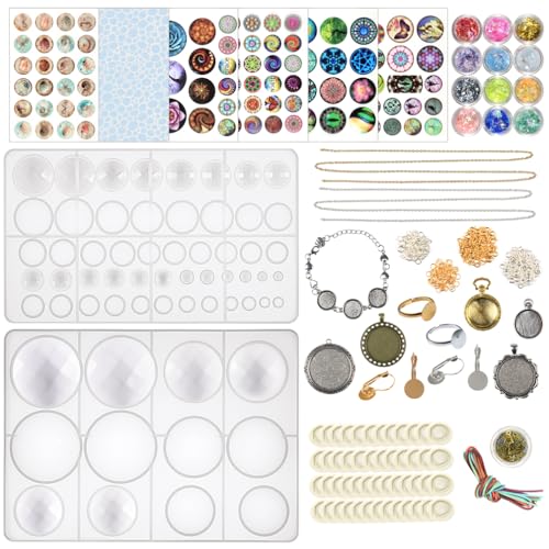 Kit moulage cabochons résine silicone musykrafties avec plateaux et apprêts pour bijoux
