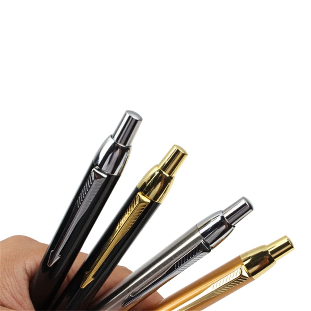 Metalowy długopis naciśnij piłkę 0,7 mm czarny artykuły studenckie biznes biuro szkoła
