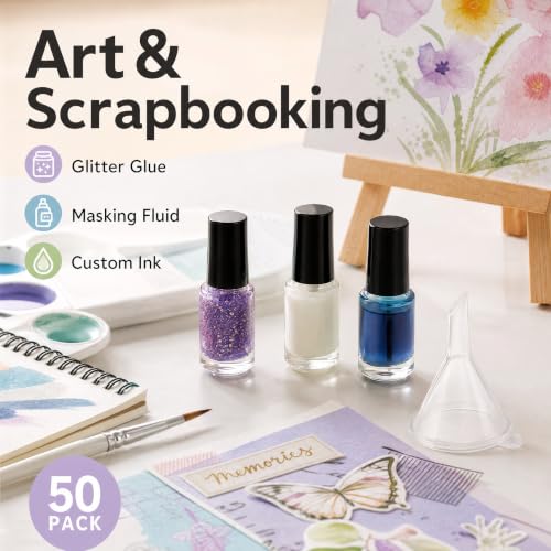 Botellas de esmalte vacías ZENFUN de 5ml con pincel y embudos para manicura casera 8
