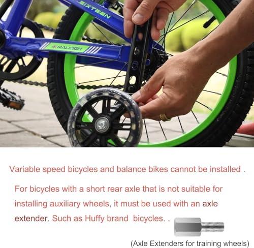 Image of DDJKCZ Training Wheels Flash Mute Wheel Bicycle Compatible for Bikes of 12 14 16 18 20 Inch