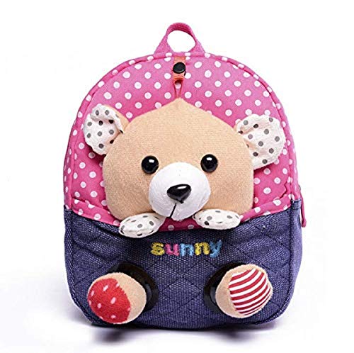 Sac à Dos École Enfant Bébé Cartable Maternelle Fille Garçon Sac à Dos Mignon avec Sangles de Sécurité pour Rentree Scolaire Garderie PréScolaire (Ours)