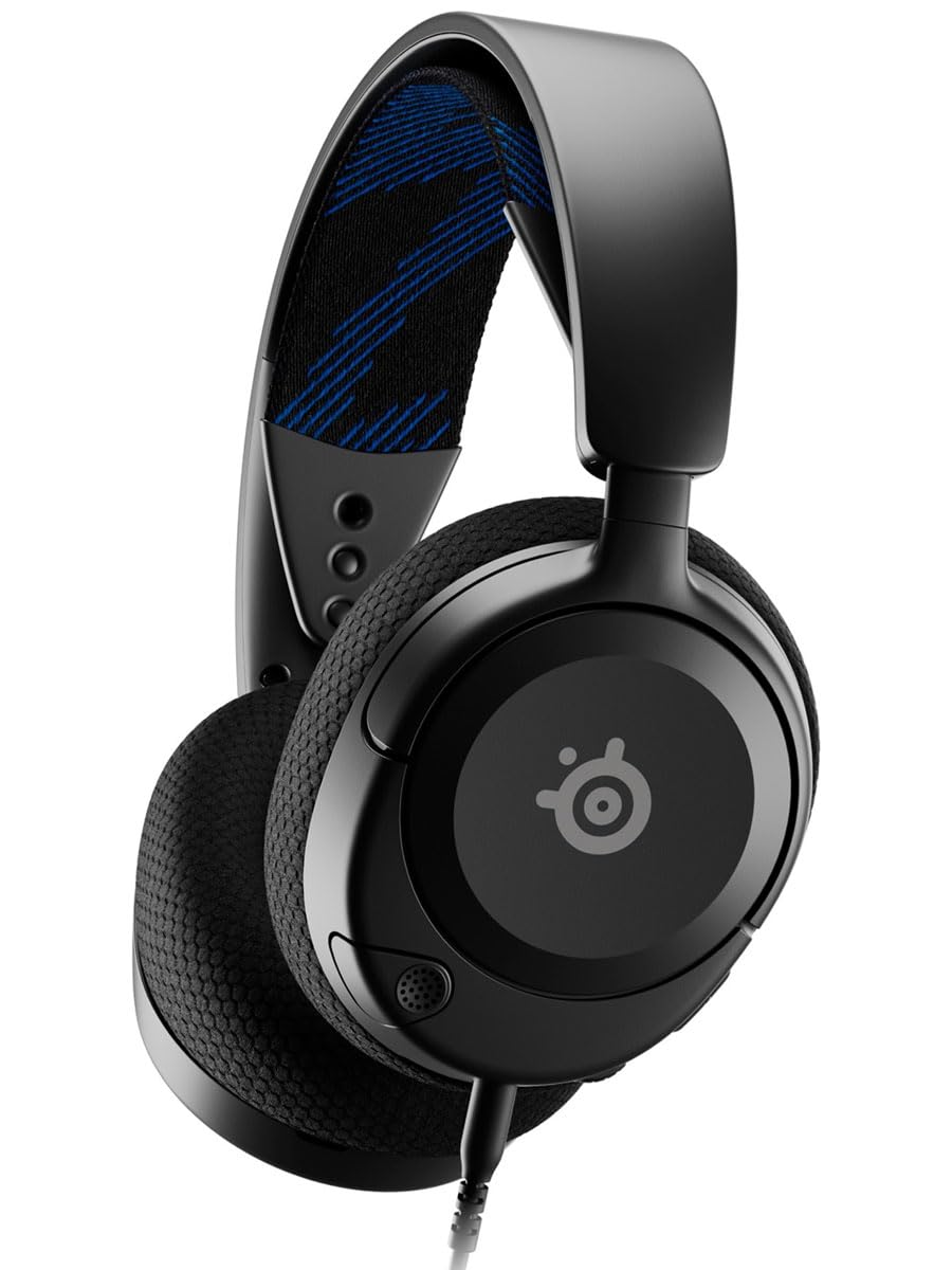 SteelSeries Arctis Nova 1P - Gaming Headset für PS5 PS4 PC Xbox Switch - 3,5mm Klinke - schwarz - Hi-Fi-Treiber - 360° Surround-Sound - Memory Foam-Ohrpolster - Mikrofon mit Geräuschunterdrückung