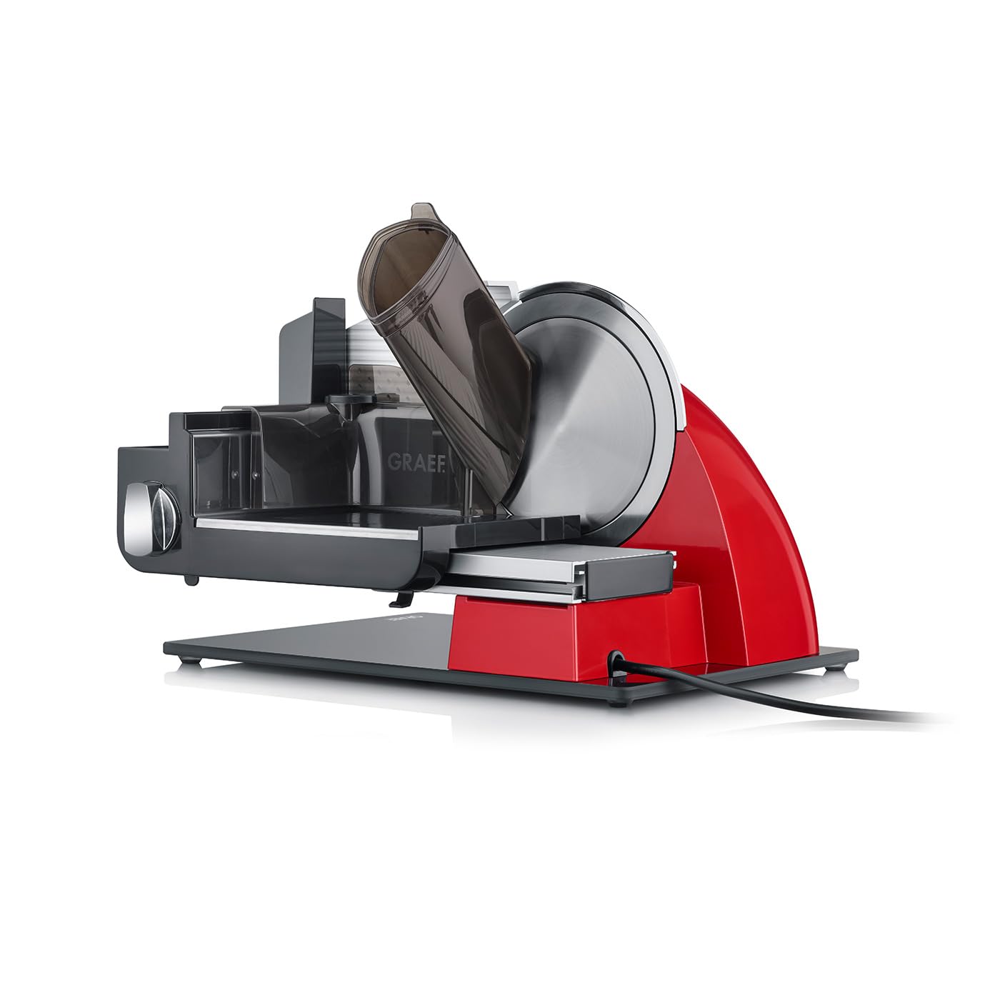 Affettatrice universale GRAEF SKS700 elettrica | affettatrice universale per la cucina | affettatrice per pane | affettatrice fine con attacco combinato PRO | rosso rubino