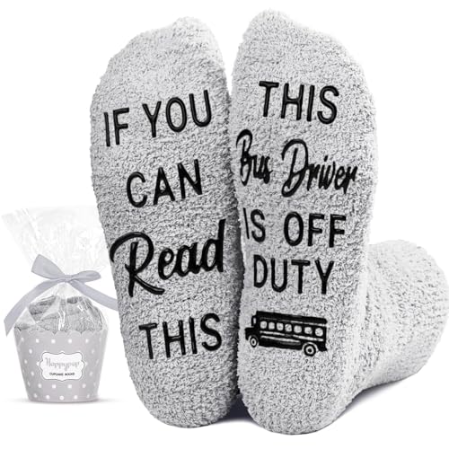 HAPPYPOP Bus Driver Gifts for Men - School Bus Driver Appreciation Retirement Christmas Socks Gifts