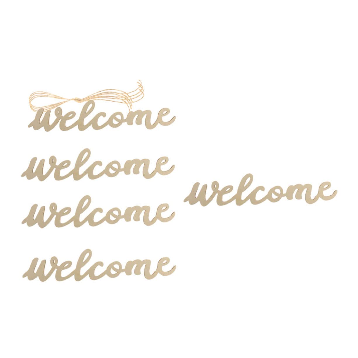 KOMBIUDA 5 Set Wooden Decorative Welcome Board Baby Indoor Small Drop Auto Door Hanging Pendant