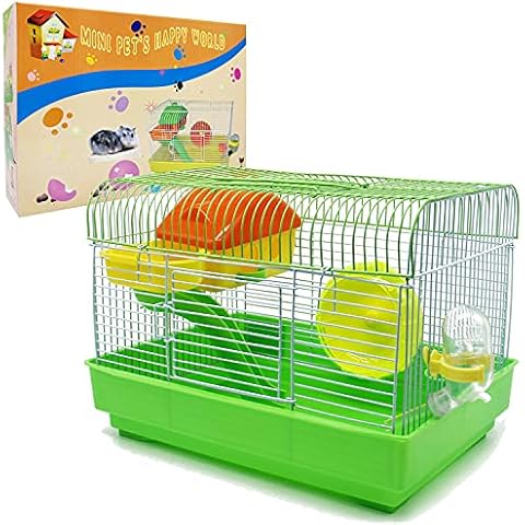 BPS Hamster Cage Chalet Hamster House with Feeder Drinker Wheel House Special Random Colour 33 x 23.5 x 23 cm BPS-1217 Cover