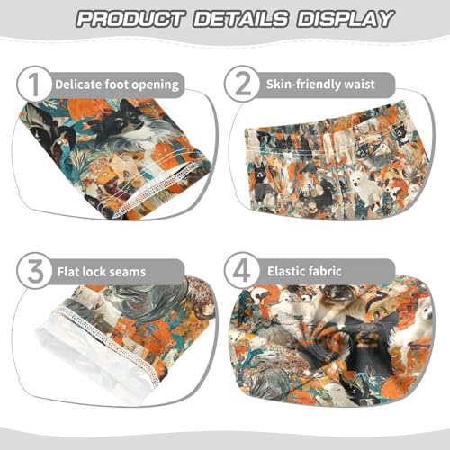 Grunge Style Dog Girls Casual Leggings for Kids Printed Long Pant Bottoms Stretch and Soft3