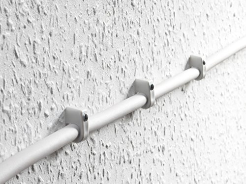 Meister Express-Schelle 4 - 7 mm - weiß - 50 Stück im praktischen Set - Zur Fixierung von Kabeln & Leitungen - Inkl. vormontiertem Nagel / Haftclips / Kabelschellen / Nagelschellen / 7454030