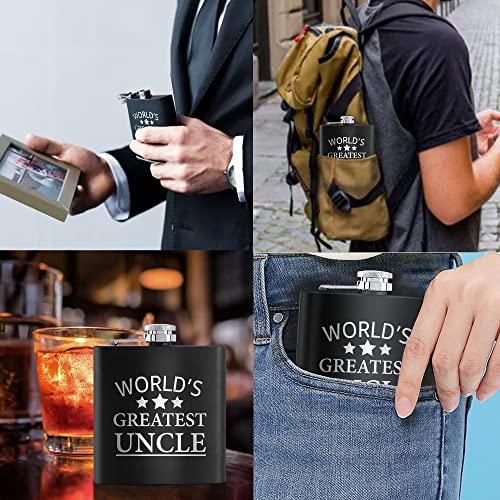 Touner World's Greatest Uncle Hip Flask For Shot Drinking Of Alcohol Whiskey And Vodka, Uncle Hip Flask, Brother Gift, Groomsmen Gifts, Wedding Valentine's Christmas Gift, #TOP5