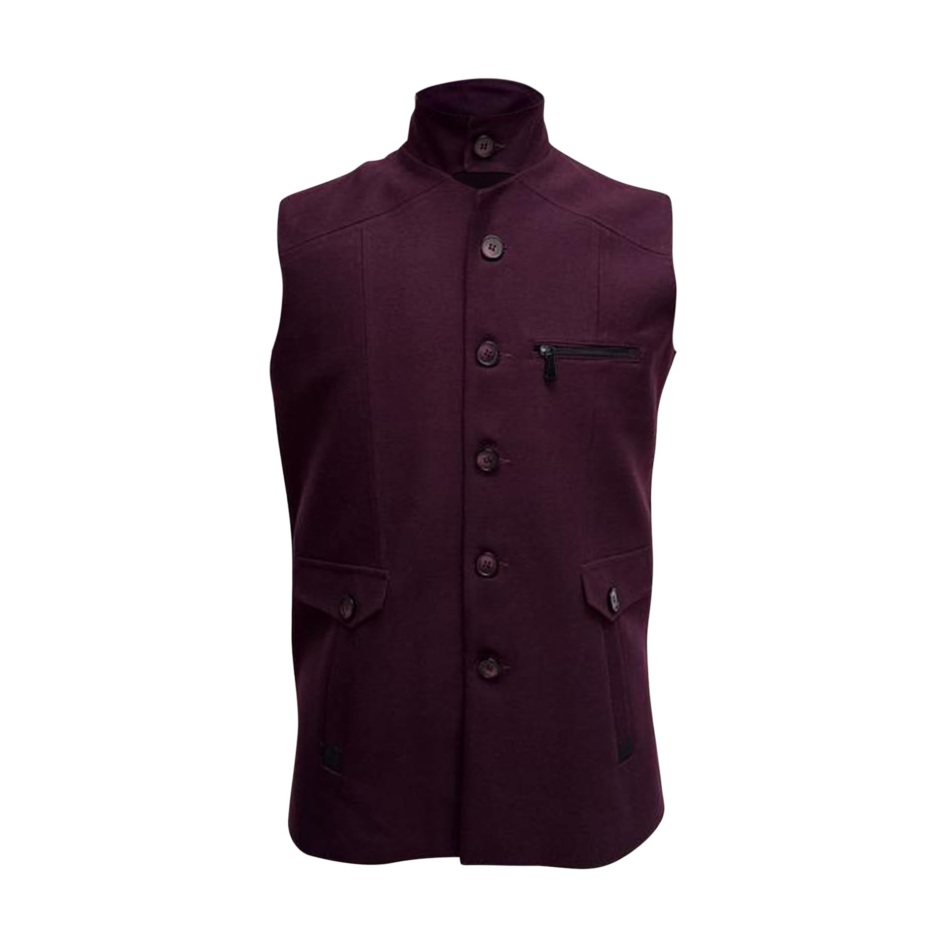d.dot Nehru Jacket - Timeless Style & Versatility |Jaquard Modi Jacket | Ethnic Sleeveless Coat for Formal & Casual Wear(WINE)-picture-28