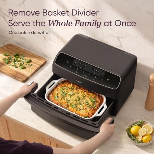 Image of Cosori TWINFRY 9 QT Double Air Fryer, Removable Divider, PFAS-Free Ceramic | Dual 4.5Qt & Full 9Qt, Two Ways to Cook, 6-in-1, Independent Cooking, Match&Sync, Dishwasher-Safe, Countertop Friendly