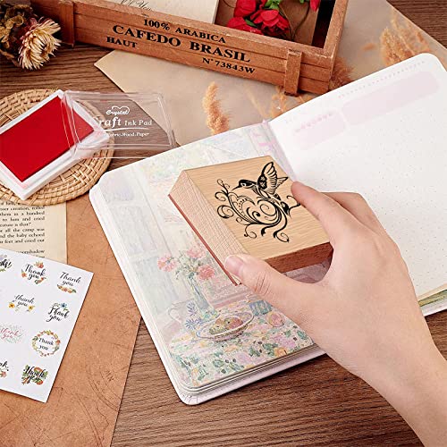 CRASPIRE Wooden Rubber Stamp Hummingbird Printed Decorative Rubber Seal Stamps 3inch/7.5cm for Card Making DIY Craft - Image 3