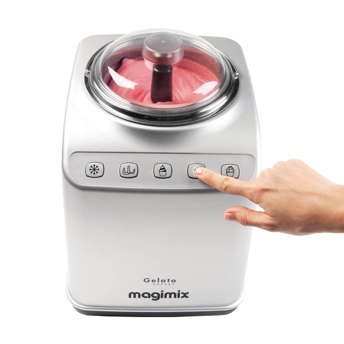 Nisbets PLC Magimix 11680 Gelato Expert in argento con 2 ciotole grandi in acciaio inox da 2 L e 3 programmi automatici con congelatore integrato, nero