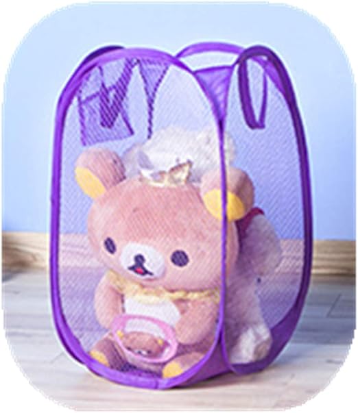 Portable Small Mesh Laundry Hamper Foldable Nursery Storage Basket for