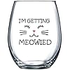 Im getting meowied funny wine glass 15oz unique wedding gift idea for fiancee bride bridal shower gifts engagement party or christmas gift for her evening mug  urban country home decor
