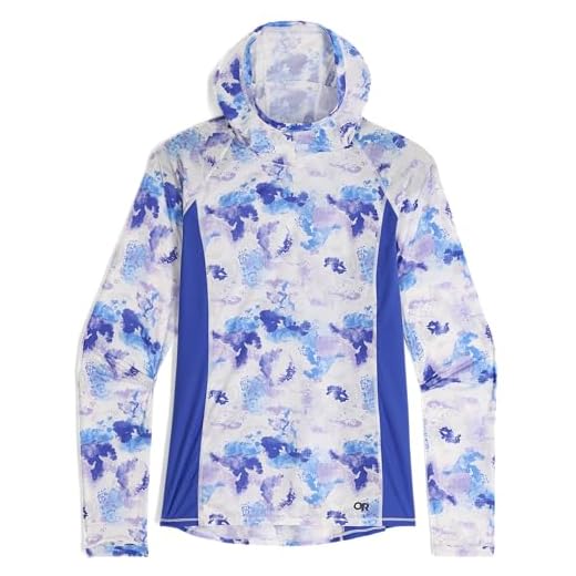 Outdoor Research Echo - Sudadera con capucha estampada para mujer, color lavanda acuarela/ultramarina, talla L, Lavanda Acuarela/Ultramarina, Large