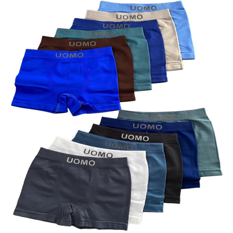 Dacada 2005 Lote12 Boxer UOMO Calzoncillos niño Oscuros Colores Talla 2-4/6-8/10-12/14-16 (10-12)