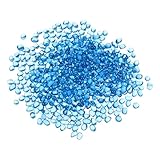 QUARKZMAN Runde Feuer-Glasperlen, Glas-Murmeln, Glas-Kieselsteine, Vasenfüllperlen Edelsteine für Fischtank Aquarium 3-6mm 500g/1,1 lbs Himmelblau
