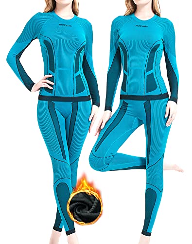 NOOYME sous Vetement Thermique Femme Élastique sous-vêtements Thermiques Femme Fonctionnels Ensemble Thermique Ski Femme Chaud Respirant Haut Thermique Femme Flexible Hiver Cover