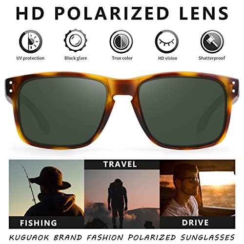 Image of KUGUAOK Polarized Sports Sunglasses for Men Driving Cycling Fishing Sun Glasses 100% UV Protection Goggles