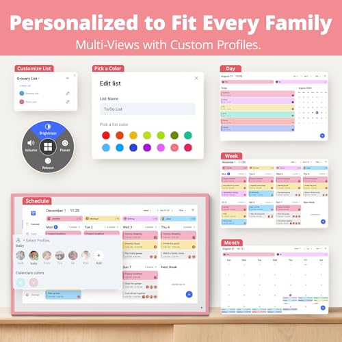 Image of Dragon Touch 15.6 inch Digital Calendar & Chore Chart - Interactive Touchscreen Smart Family Planner,Digital Picture Frame for Mom, Women, Christmas & Weddings Pink