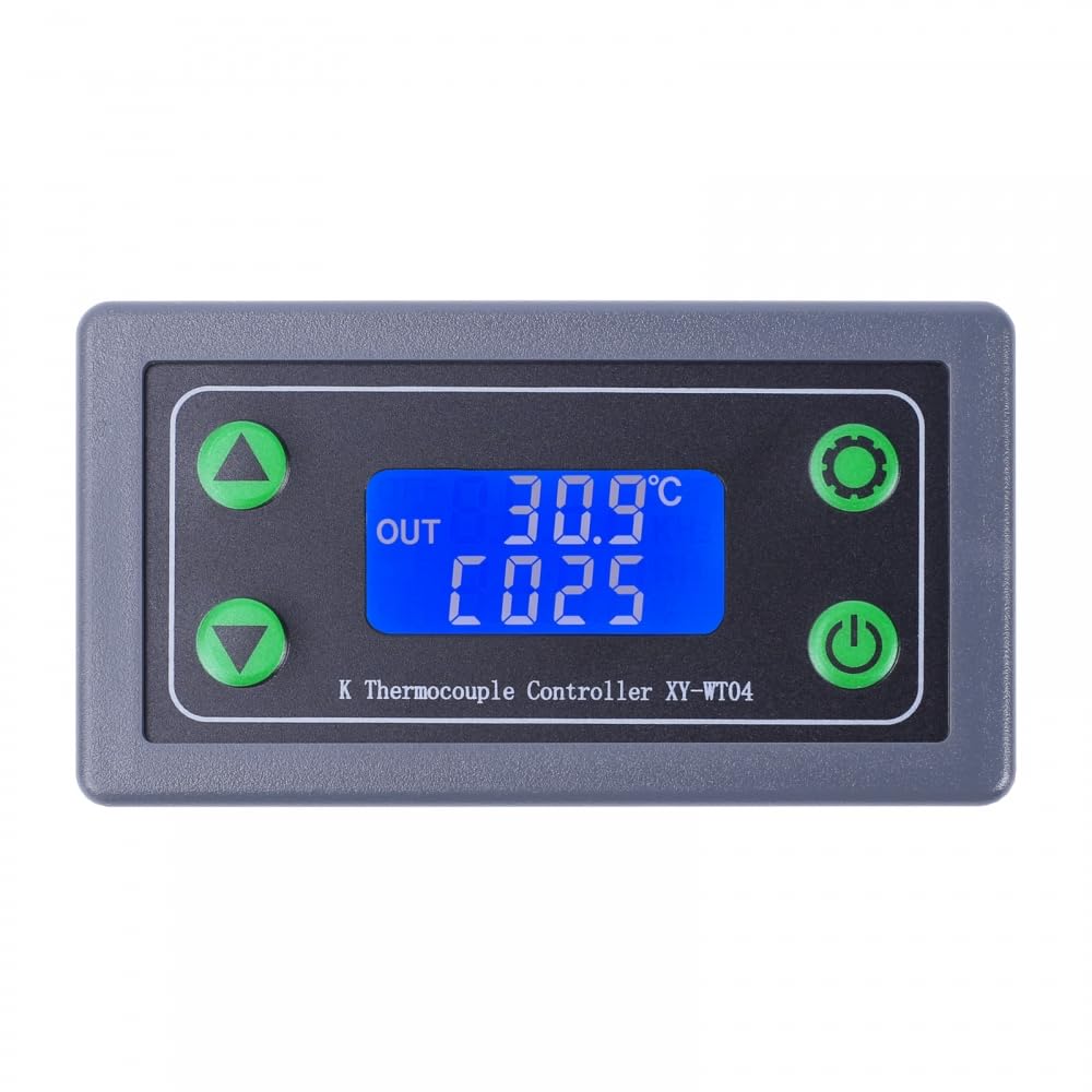 Thermostat Numérique Haute Température de Type K XY-WT04,-99-999 Degrés avec Capteur de Température a Thermocouple de Type K de 1 M,Affichage LCD,Contrôleur de Commutateur de Relais 10A