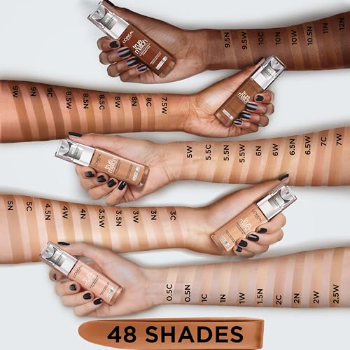 L'Oreal Paris True Match Liquid Foundation, Skincare Infused with Hyaluronic Acid, SPF 17, Available in 40 Shades, 1.W Golden Ivory, 30 ml - Image 7