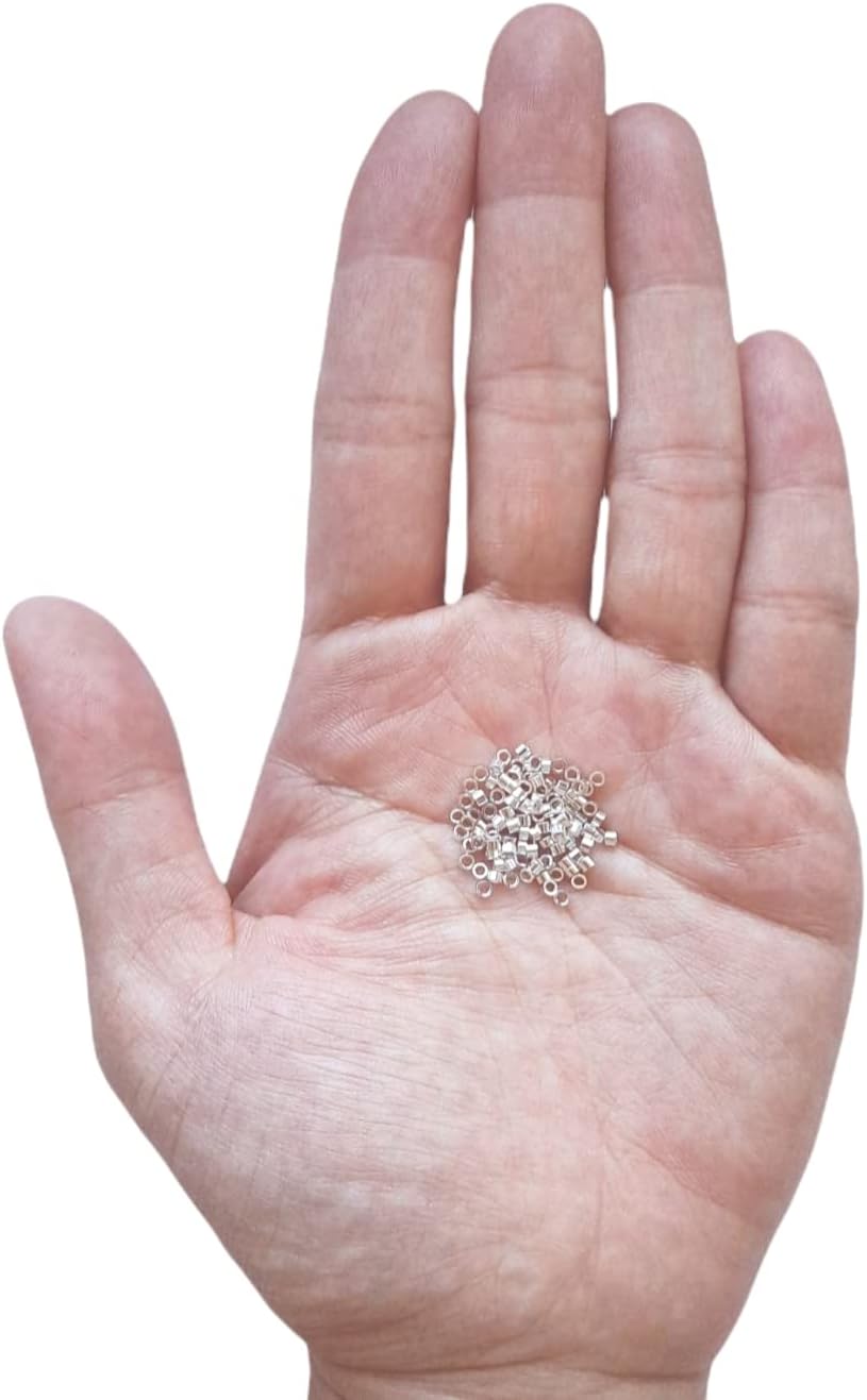 100pcs 925 Sterling Silver Tube Crimp Beads, 1 X 1.8MM, by CRAFT WIRE