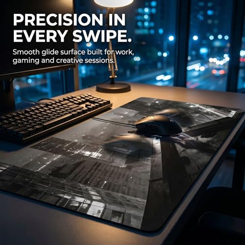 Image of AILKIN Large Gaming Mouse Pad for pc & Laptop, Extended Desk Mat with [58x27cm] City Night Artwork, Non-Slip Mouse Pad for Wireless Mouse & Desk Accessories