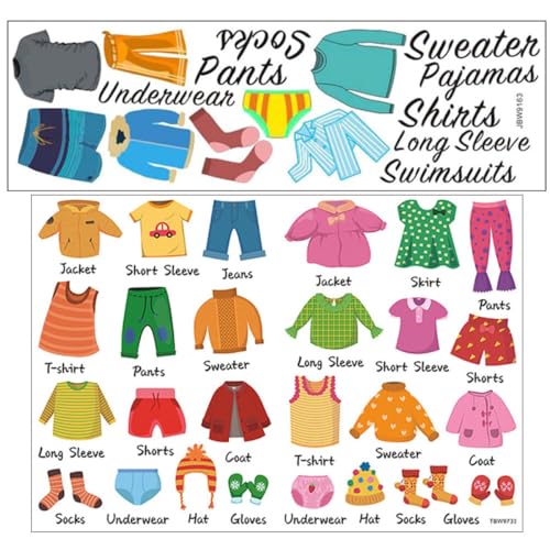 ABOOFAN Etiquetas Adhesivas para Armario Infantil 3 Piezas, Pegatinas para Ordenar Ropa y Tocador, Calcomanías Decorativas para Guardarropa de Dormitorio, Material Multiusos