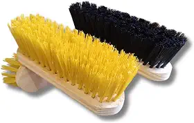 Kit 2 Escovas para Limpeza de Rosto e Brilho de Pelos Cavalos Equinos - Cerdas Duplas e Base em Madeira