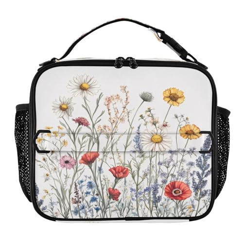 KEEPREAL Wildflowers Insulated Lunch Bag for Men Women - Reusable Portable Cooler Bag, Compact Lunch Box for Office, Commute & Picnic31