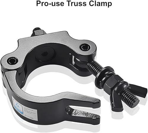 Miniatura 8 de Abrazadera de luz de escenario con abrazadera de truss, 4 abrazaderas de luz negra de aluminio premium de 2 pulgadas con certificación TUV,