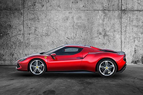 Art Print Poster of XOTIKS Ferrari 296 GTB - Premium High Gloss Art Print Poster. (833P) (24”x36”)