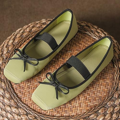 INEELUYI Women's Square Toe Buckle Mary Jane Flats Shoes Vintage Style Dress Ballet Flats for Walking3