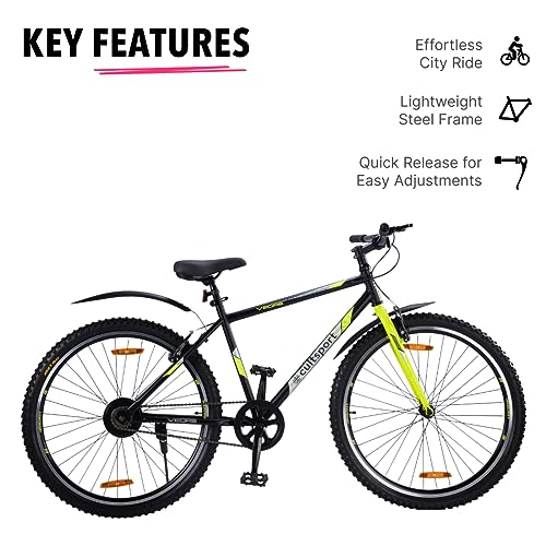 Image of CULTSPORT by Cult Vegas 27.5 inch Black Single Speed City Bike, Cycle /Bicycle with Free Cycling Event & Ride Tracking App (18 Inch Frame, Ideal for 15+ Years)