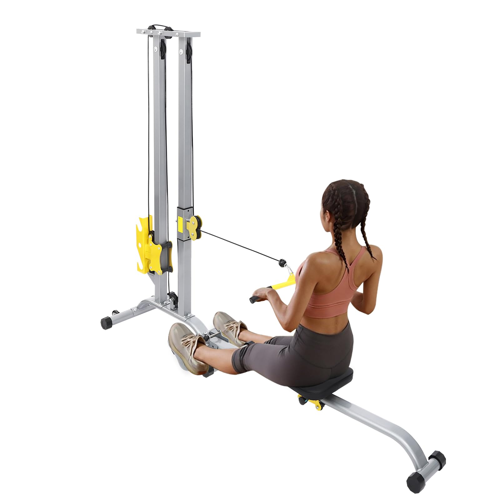 Multi-Function Power Rack, 220.46LBS Capacity Power Rack, Heavy Duty Strength Training Fitness Equipment, for Garage & Home Gym, Silver