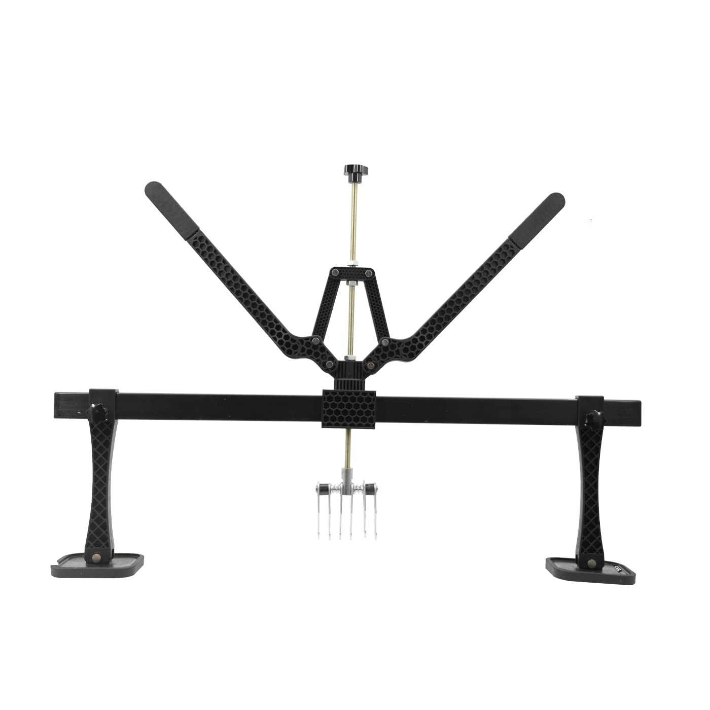 GRAUTOSPOT 850mm Car Dent Pull Lever Bar Kit 6 Claw Hook Puller Rings Aluminum Auto Body US (Black)