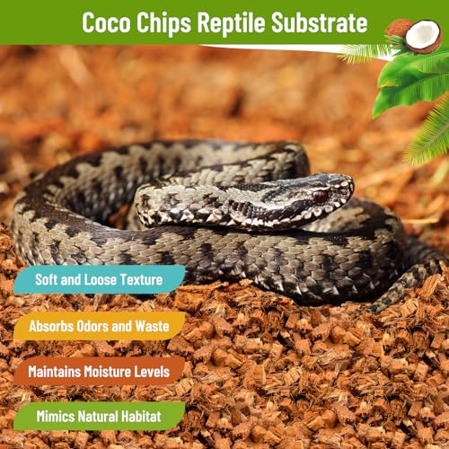 Riare 2 Pack Natural Coconut Chip Substrate For Reptiles- Compressed Coconut Husk Reptiles Bedding, Coco Husk Chip Terrarium Substrate For Snakes, Tortoises, Ball Python thumb #4