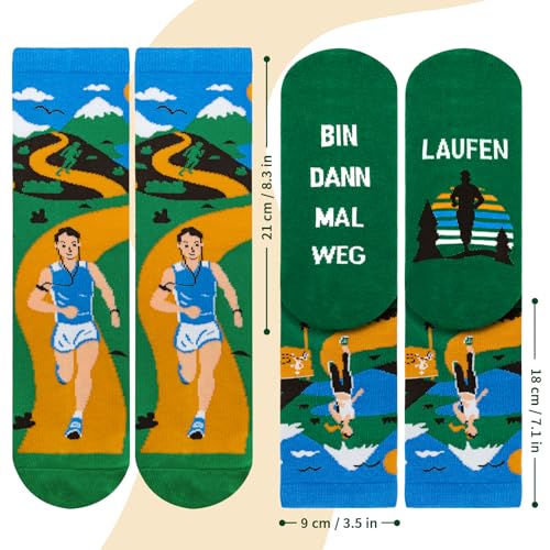 WAMIOKAGRO Laufen Geschenke für Männer Frauen, Joggen Zubehör, Lustige Socken, Männergeschenke Weihnachtsgeschenke für Männer Frauen Teenager Jungen Mädchen Kinder zu Geburtstag Weihnachten