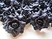 (24) Silk Black Roses Flower Head - 1.75" - Artificial Flowers Heads Fabric Floral Supplies Wholesale Lot for Wedding Flowers Accessories Make Bridal Hair Clips Headbands Dress